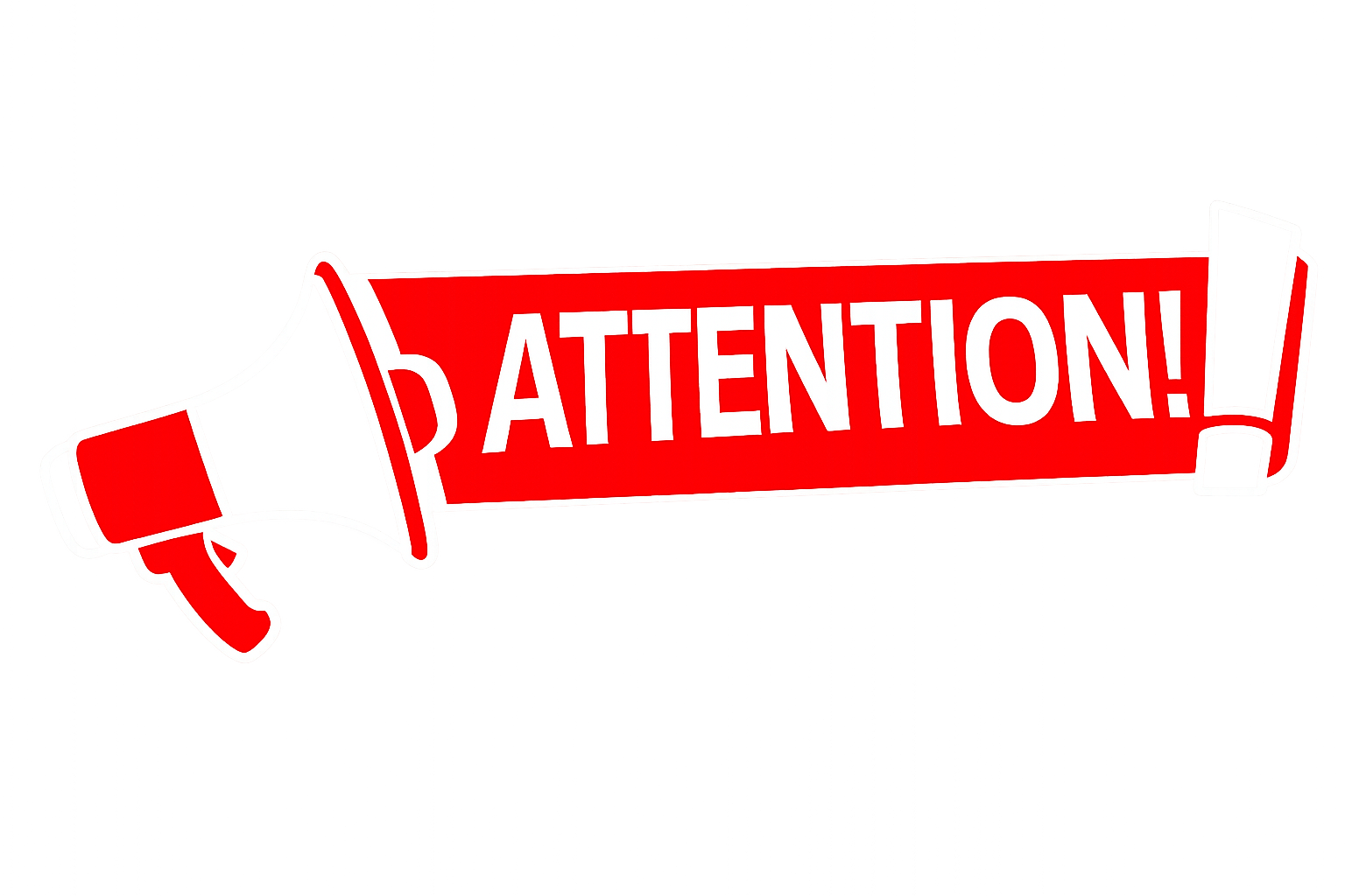 Attention megaphone banner
